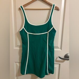 NWT Anthropologie Daily Practice Waypoint Mini Dress, Tennis Dress, Green&White